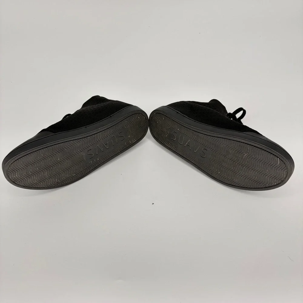 Suavs Zilker High Top Sneakers Jet Black Knit Men 6 Women 8 Travel Shoes